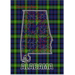 Alabama Tartan Map Art Print